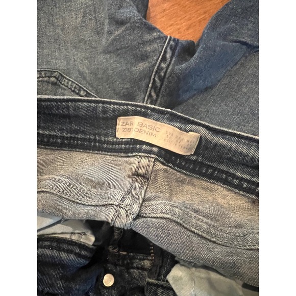 Zara‎ Basic Ripped Distressed Jeans Dark Wash Denim Blue Jeans Size 6 - Picture 5 of 5